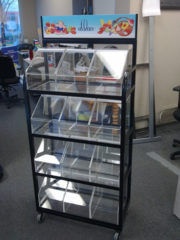 Bulk bin rack black finish