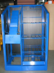 Trader newspaper rack blue finish